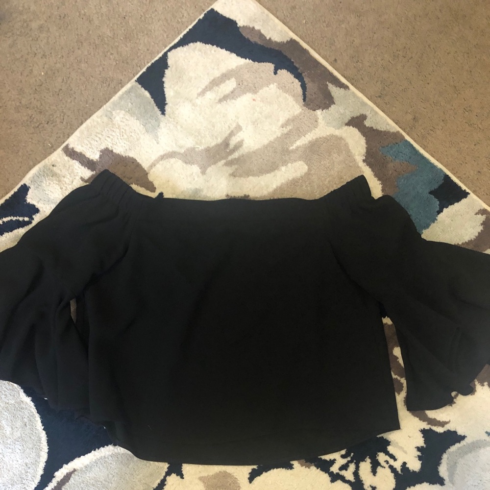 Black off the shoulder blouse
